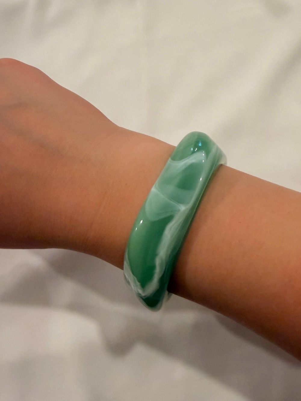 Mint Swirl Resin Sculpted Bangle Bracelet - Picture 6 of 8